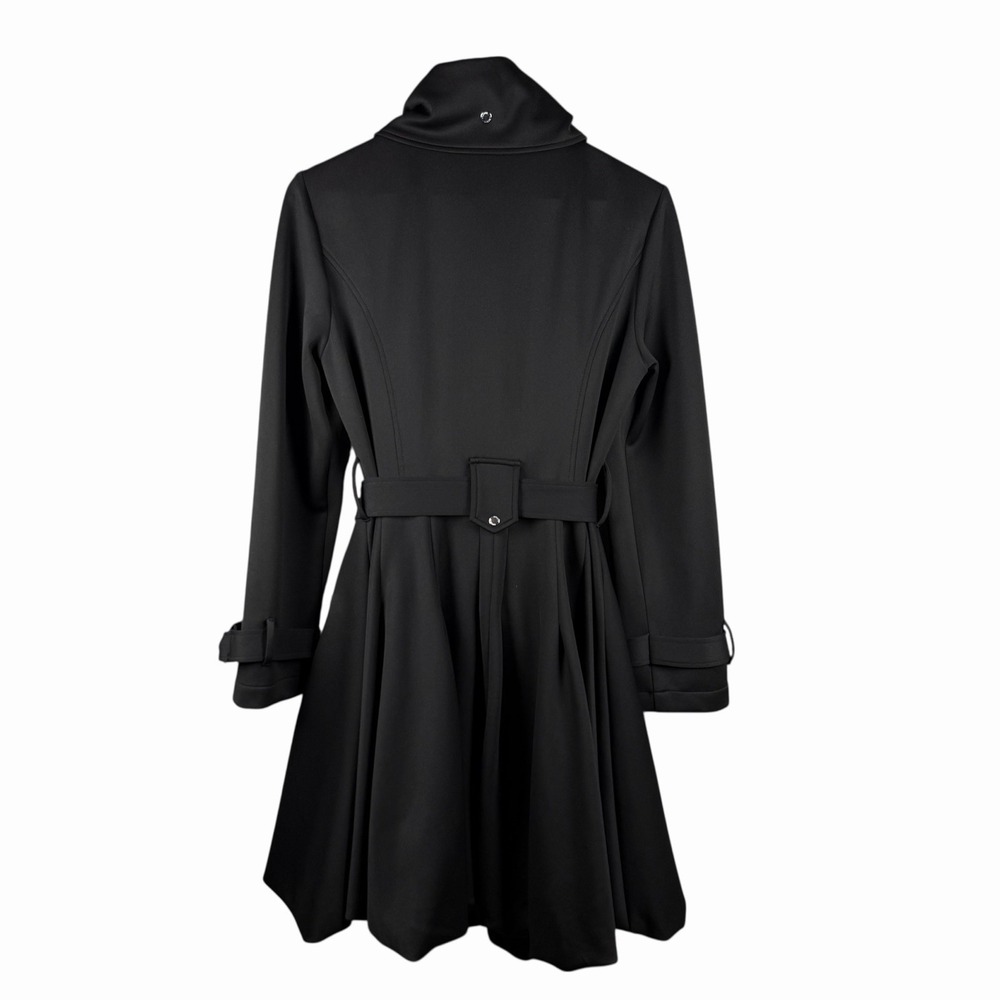 JOSEPH RIBKOFF Coat Jacket Dress Black Fit&Flare Puff Bubble Hem High Collar 10 - Picture 8 of 13